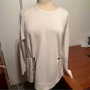 NWT Women’s Top Tunic White Long Sleeve String With Pulls J. Jill Size L